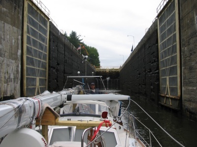 Exiting one of the locks on the way south